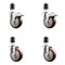 Service Caster 4 Inch 316SS Maroon Poly Swivel 1-7/8 Inch Stem Caster Lock Brake SCC, 2PK SS316TTLEX20S414-PPUB-MRN-2-S-2-178 - alternate 4